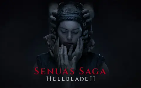 Senua, con los ojos cerrados y rodeada por manos que la sujetan, se prepara para su viaje en Hellblade 2.