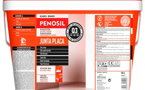 Pintura para juntas de pladur sin rebaje, ideal para rellenar y acabar juntas de cartón yeso, lista para pintar en 4 horas.