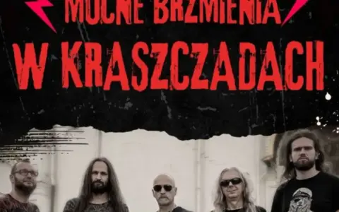 Zespół Turbo gotowy na mocne brzmienia w Kraszczadach. Pięciu mężczyzn w rockowym stylu.