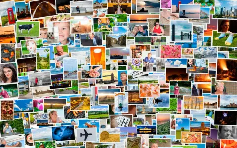 En samling bilder att analysera: en ko, en röd telefonkiosk, en ölsejdell, en bro och en pojke som ler.
