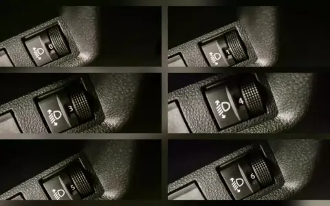 Pokrętła do regulacji świateł w samochodzie: 0, 1, 3, 4, 5, 6. Dowiedz się, jak ustawić światła.
