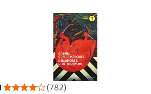 Copertina di "Dell'amore e di altri demoni" di Gabriel García Márquez, con ibis rossi e vegetazione lussureggiante.