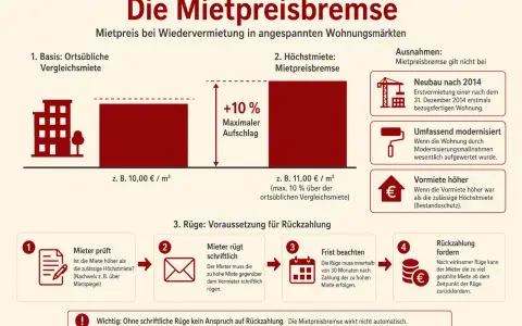 Die Mietpreisbremse in Essen schützt Mieter vor zu hohen Mieten bei Wiedervermietung. Sie begrenzt die Miete auf 10% über der ortsüblichen Vergleichsmiete.