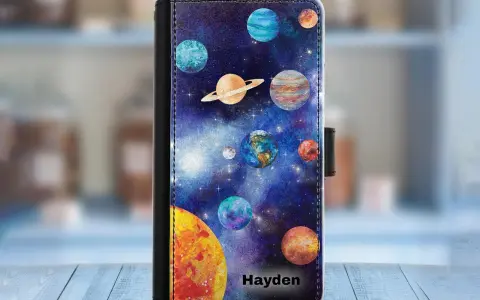 Etui na telefon Galaxy A41 z motywem kosmosu i planet.
