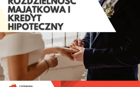 Rozdzielność majątkowa a kredyt hipoteczny. Para młoda wymienia obrączki, symbolizując wspólne plany i zobowiązania finansowe.