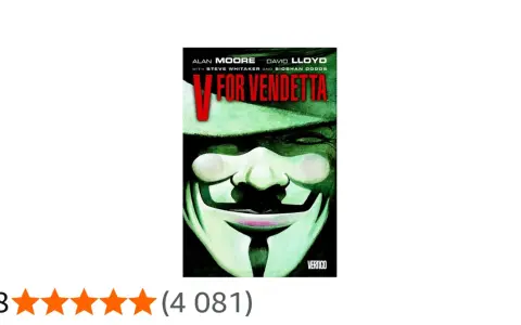 Okładka komiksu V jak Vendetta z charakterystyczną maską Guya Fawkesa.