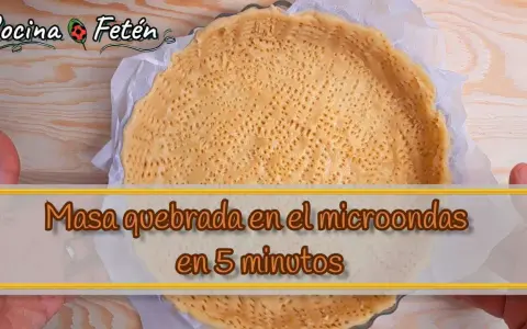 Masa quebrada lista en 5 minutos en microondas. ¡Perfecta para tus recetas dulces y saladas!