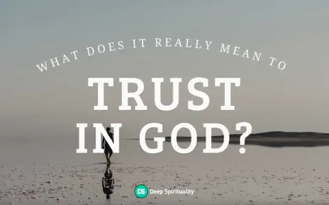 A lone figure walks across a vast, reflective surface, embodying the journey to trust in God.