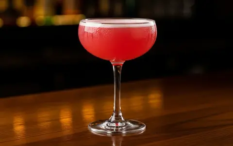 En rosa pantern drink i ett elegant glas, perfekt för en festlig kväll.