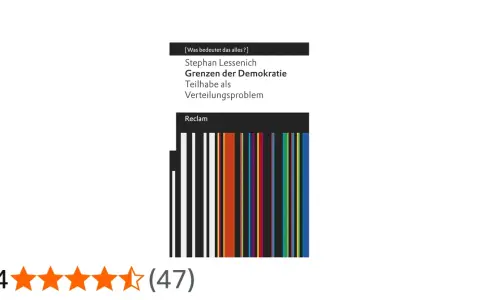 Buchcover "Grenzen der Demokratie" von Stephan Lessenich. Eine abstrakte Darstellung von Strichen, die an einen Barcode erinnert, symbolisiert die Komplexität der perikleschen Demokratie.