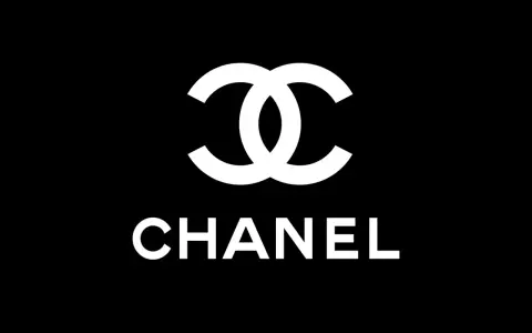 Logo bianco con le doppie C intrecciate e il nome CHANEL sotto, simbolo di eleganza.