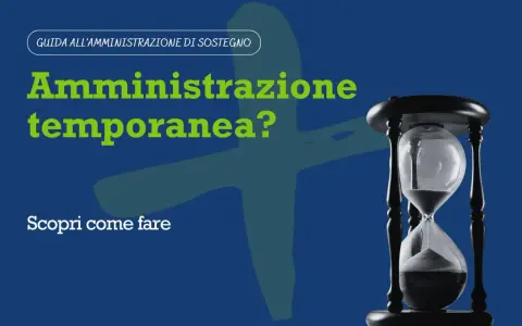 Guida all'amministrazione di sostegno: amministrazione temporanea? Scopri come fare. Un tutore legale per persona anziana, come una clessidra, gestisce il tempo.