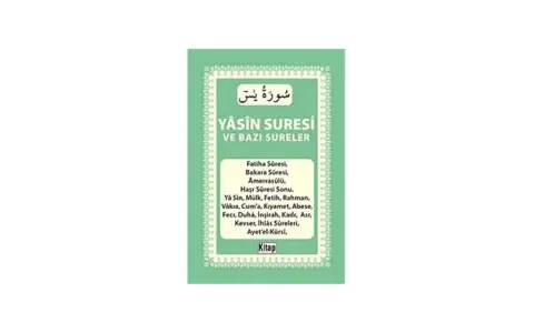 Ein Buch mit dem Titel "Yasin Suresi ve Bazi Sureler" auf Türkisch, das die Sure Yasin und andere Suren enthält.