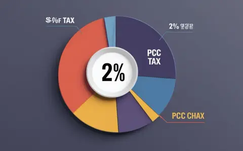 Wykres kołowy przedstawia podział kosztów, gdzie 2% to podatek od czynności cywilnoprawnych (PCC TAX).