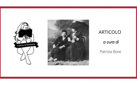 Ritratto di Matilde Serao e un uomo, con un'illustrazione di una donna che legge e la scritta "Cultura al femminile".