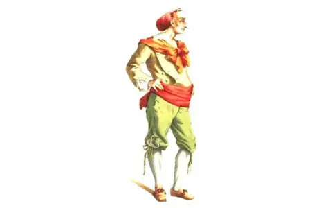 La maschera di Rugantino, con la sua camicia aperta, il foulard rosso al collo e alla vita, e i pantaloni verdi, è pronta a far ridere Roma.