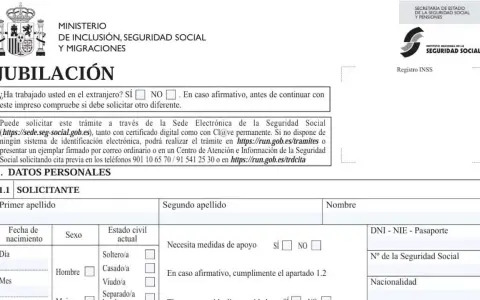 Formulario de jubilación. El objetivo es que me puedo jubilar con 65 años y 35 años cotizados.