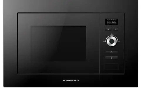 Micro-ondes encastrable noir, affichage digital, commandes tactiles et rotatives. La hauteur de cet appareil est idéale pour une intégration parfaite.