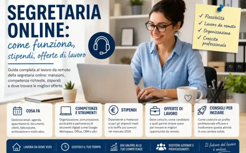 Guida completa per segretarie online: scopri mansioni, competenze, quanto guadagna una segretaria e dove trovare offerte di lavoro da remoto.