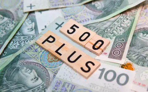 Litery układają się w napis "500 PLUS" na tle polskich banknotów. To symbol wsparcia finansowego, które może pomóc seniorom w codziennym życiu.