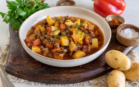 Herzhafter Bauerntopf mit Hackfleisch, Kartoffeln und Gemüse. Ein einfaches und leckeres Bauerntopf Rezept für die ganze Familie.