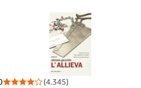 Copertina del libro "L'allieva" di Alessia Gazzola. Una sega e un braccialetto con ciondoli su documenti medici, suggeriscono un mistero da risolvere.