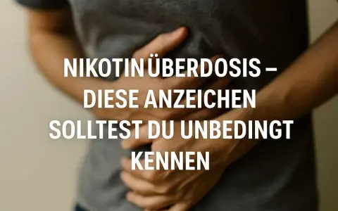 Hände um den Bauch gelegt, die auf eine Nikotinüberdosis hindeuten. Was tun bei zu viel geraucht?