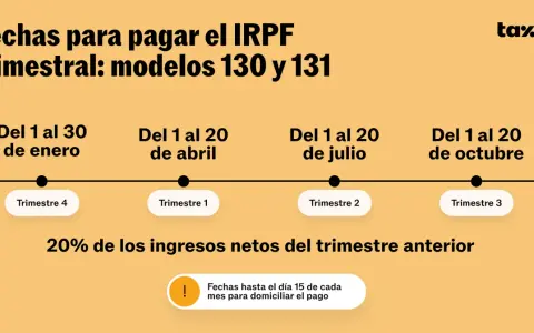 Calendario de pagos del IRPF trimestral, modelos 130 y 131. El fraccionamiento IRPF se paga en abril, julio, octubre y enero.