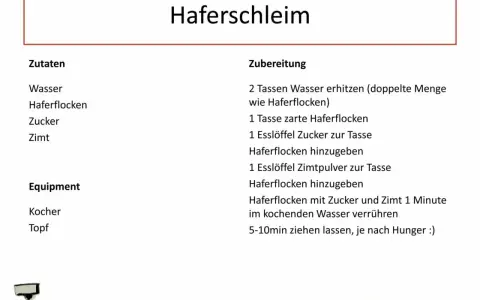 Rezept für Haferschleim: Zutaten und Zubereitungsschritte für einen einfachen und leckeren Haferbrei.