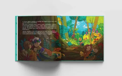 W świecie, gdzie wszystko rozpada się, Nadzieja, mała gąsienica, marzy o przemianie w kokon. Ilustracja przedstawia ją z rodzeństwem w bajkowej scenerii.