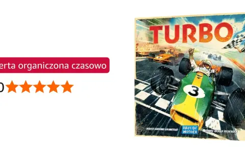 Gra planszowa "Turbo" z wyścigami bolidów, idealna na szybką rozgrywkę.