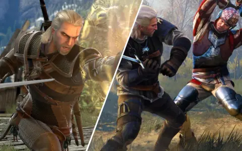 Geralt walczy z przeciwnikiem. Wybierz odpowiednie wiedźmin 3 poziomy trudności, by dostosować wyzwanie.
