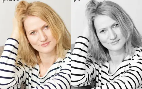 Photoshop: Czarny na biały od płaskiej plamy do realnej bieli
