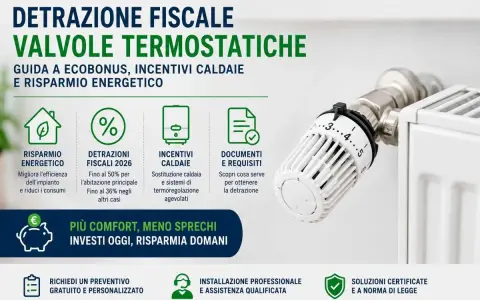 Detrazione fiscale per valvole termostatiche e incentivi caldaie. Risparmio energetico e comfort con la mera sostituzione caldaia.