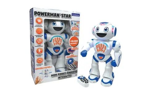 Interaktywny robot Powerman Star, zabawka roku, uczy, opowiada historie i tańczy. Sterowany pilotem lub gestami.