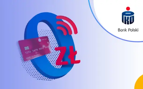 Karta PKO BP 500+ z symbolem złotówki i sygnałem Wi-Fi.