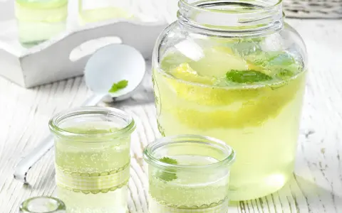 Erfrischendes Getränk mit Zitrone und Minze, perfekt für den Sommer. Waldmeister verwendung in Limonade ist eine köstliche Idee.