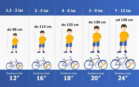 Tabela rozmiarów rowerów dla dzieci. Rama 54 cm na jaki wzrost? Sprawdź, jaki rower będzie idealny dla Twojego dziecka, od 1,5 do 12 lat.