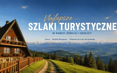 Drewniany domek w górach, droga prowadząca przez zielone wzgórza. Najlepsze szlaki turystyczne w Beskidzie Wyspowym czekają na odkrycie.