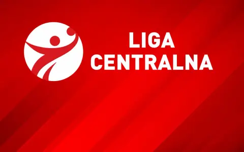 Logo z białą postacią w ruchu i napisem LIGA CENTRALNA.