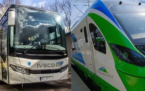 Autobus z Rzeszowa i pociąg do Krakowa Balic. Dwa środki transportu, jedna podróż.