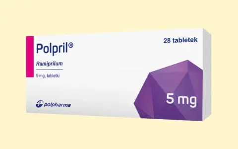 Opakowanie leku Polpril 5 mg. Przed zastosowaniem zapoznaj się z ulotką, by poznać możliwe polpril skutki uboczne.