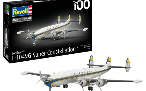 Revell Modellbausatz Lockheed L-1049G Super Constellation im Maßstab 1:24. Ein detailgetreues Modell des legendären Langstreckenflugzeugs.