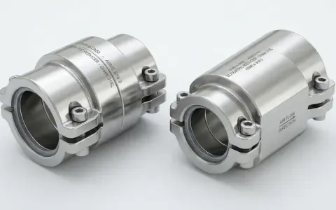 Deux réducteurs excentriques en acier inoxydable, une double bride pour une connexion parfaite.