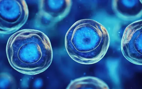Cellule staminali: cosa sono? Immagine ravvicinata di cellule blu luminose con nuclei distinti, che suggeriscono potenziale rigenerativo.
