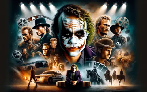 Hyllning till Heath Ledger och hans ikoniska filmer. Joker dominerar, omgiven av scener och porträtt från hans karriär.