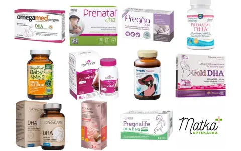 Suplementy z DHA dla kobiet w ciąży i karmiących: Pregna DHA, Gold DHA, Symvital DHA, Pregnalife DHA z alg.