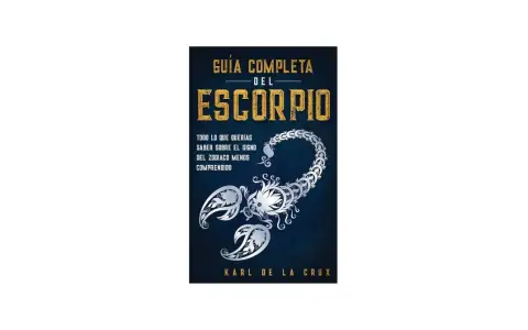 Guía completa del Escorpio, con un escorpión plateado y el texto "Ascendente Escorpio".