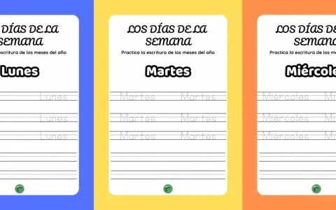 Actividades para imprimir: "Los días de la semana" para practicar la escritura de Lunes, Martes y Miércoles.