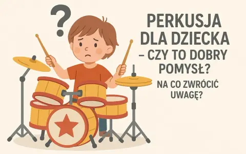 Zamyślony chłopiec z pałeczkami przy perkusji. Czy to dobry pomysł na rozwijanie wartości rytmicznych? Na co zwrócić uwagę?